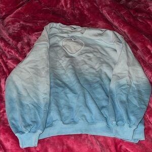 Fashion Nova Blue and White Ombre Sweatshirt
